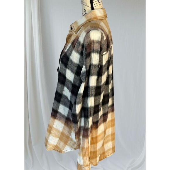 Daytrip Women’s L Button-Down Collared Cotton Flannel Check Shirt Jacket - Picture 4 of 8